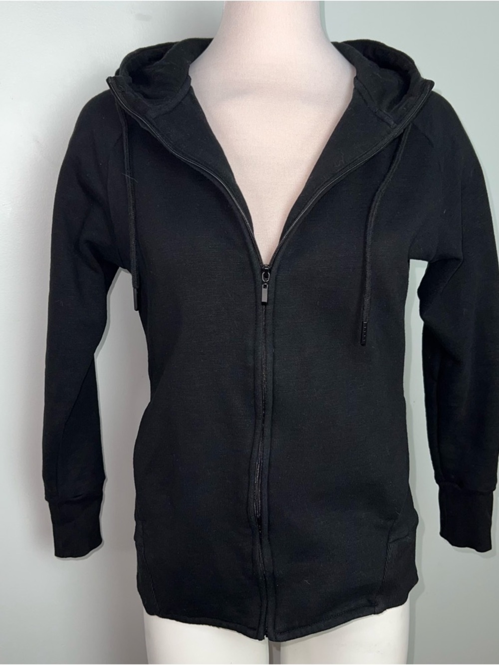 TAVI NOIR Black Zip Up Hoodie Fleece Lined Athletic Lounge Size Small - Picture 9 of 16
